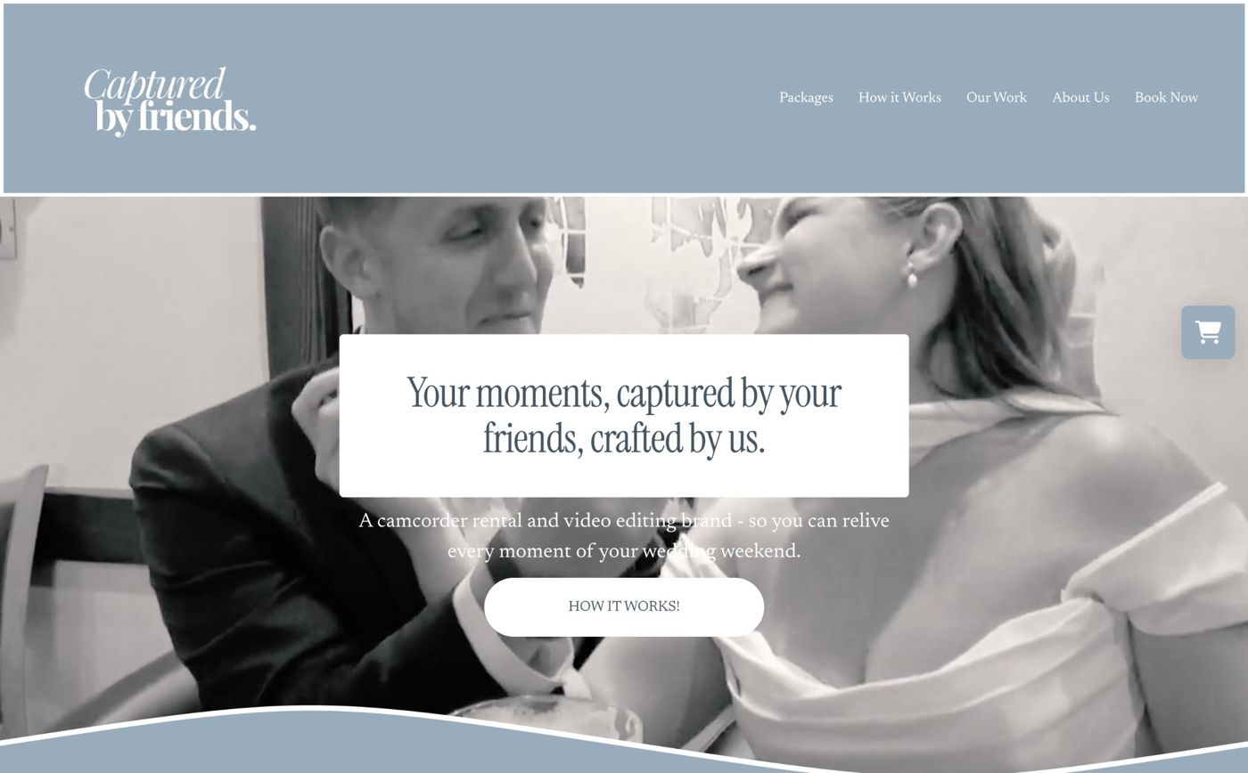 The Captured by Friends site before the redesign, a flat template layout