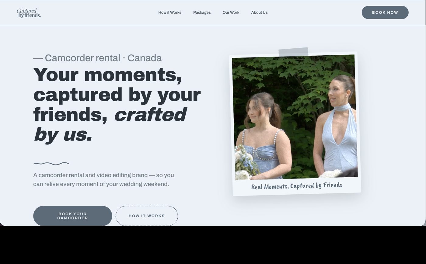 The Captured by Friends homepage, designed and built by Bench Digital